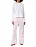 Calvin Klein Damen Pyjama-Set Lang, Mehrfarbig (Classic White W Potpourri), M