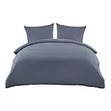 Z-hom Bettwäsche 200x220 cm + 2 Kissenbezügen 80x80 cm - Oeko-TEX zertifizierte, Bettwäsche-Sets Polyester Mikrofaser mit Reißverschluss, Superweiches Bettbezug Set Dunkelgrau
