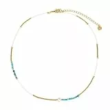 KELITCH Damen Miyuki Perlen Halsketten Kette Stapelbare Choker Halsketten Handgefertigter Schmuck