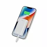 iWALK Klein Power Bank 9000mAh, Tragbares Externes Ladegerät mit Integrierte Kabel Mini Fast Charge Powerbank Kompatibel mit iPhone 14,14 Pro Max,13,12 Mini,11,XS,XR,8,7,AirPods, iPod,Samsung und mehr