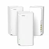 Tenda Nova MX15-Pro Mesh WLAN WiFi 6 System-AX5400 Dualband WLAN Mesh WiFi 6 System, empfohlen für Häuser mit 4-6 Schlafzimmern, 9*Gigabit Port–Ersetzt Router & Repeater–Kompatibel Mit Alexa, 3Pack