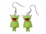 Miniblings Frosch Ohrringe Hänger film Serie Fernsehserie Comic mit Mund auf - Origineller Modeschmuck I Ohrhänger Ohrschmuck versilbert