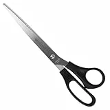 Westcott Schere 10' (25,4 cm) Schwarz, Büroschere mit schwarzen Kunststoffgriffen, Extrascharfe Klinge, rostfreier Edelstahl, Papierschere, Haushaltsschere, Bastelschere, E-31111 00