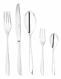 Sambonet Leaf 52163-G6 18/10 Stainless Steel Crockery Set for 6 People, 30 Pieces: 6 Forks, 6 Spoons, 6 Knives, 6 Teaspoons, 6 Dessert Forks, Dishwasher Safe, Grey