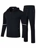 YSENTO Herren Trainingsanzug Jogginganzug Sportanzug 2-Teiliges Fitness Streetwear Freizeitanzug mit Kapuze(Marine,XL)