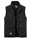 KTWOLEN Herren Outdoor Sport Weste Ärmellose Jacke Safari Weste mit Vielen Taschen Anglerweste Fotografie Sport Camping Jagd Wandern Freizeitweste, Schwarz, XL