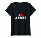 Damen I Love Abree, Ich Liebe Abree T-Shirt mit V-Ausschnitt