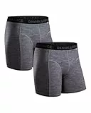 DANISH ENDURANCE Merino Boxershorts Herren (1er|2er Pack), Merino Unterwäsche Herren, Mit oder ohne Eingriff, Grau Mélange, L