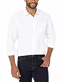 Amazon Essentials Herren Langärmeliges Business Hemd aus Popeline, Normale Passform, Weiß, XL