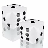 Forevat Aufblasbare Würfel 2 Stück, 30CM Jumbo Größe, Würfelballon aus robustem Material, für Drinnen & Draußen, Ideal für Garten Spiele, Pool Party, Brettspiele wie Ludo, Weiße Luftwürfel