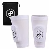 JDP Premium 3in1 Schienbeinschoner, Strumpf mit integriertem Schienbeinschoner Fußball Herren, Schienbeinschoner inkl. Fußballstutzen, Schienbeinschoner Kinder Fussball, Schienbeinschoner Kinder weiß