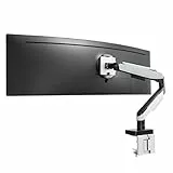 Mount-It! Heavy Duty Ultrawide Monitorarm bis zu 49 Zoll,20 kg für Samsung Odyssey G9, 75x75 und 100x100 VESA Tischhalterung für Widescreen Curved Monitore, Gasfeder, RGB-Lichter, Klemme und Öse et