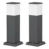 ledscom.de 2 Stück Wegelicht/Pollerleuchte POLLY für außen, IP44, 35 cm, anthrazit, 1x G9 max. 10W