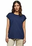 Urban Classics Damen T-Shirt Ladies Extended Shoulder Tee, T-Shirt mit überschnittenen Schultern, aus Baumwolle, erhältlich in vielen Farben, Darkblue, L