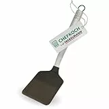 Chefkoch trifft Fackelmann – Hochwertiger Pfannenwender aus Edelstahl mit Silikon, Hitzebeständig bis 230°C, Spülmaschinengeeignet, Ideal für beschichtete Pfannen