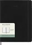 Moleskine Wochenkalender 2027, 12-Monats-Planer mit Platz für Notizen, Softcover, Elastischer Verschluss, Format XL 19x25 Cm, Farbe Schwarz