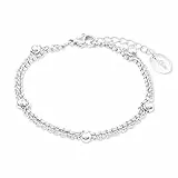 s.Oliver Armband für Damen, Edelstahl, Länge: 16-20 cm
