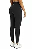 Enjoyoga Sport Leggings Damen [Doppelt V Push Up] - High Waist Sporthose Laufhose für Sport Gym Yoga Workout -03 (M, Schwarz)