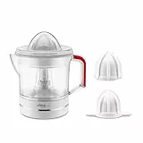 Ufesa Zest Elektrischer Entsafter, 25 W, 0,7 L Fassungsvermögen, Edelstahlgehäuse, 2 Kegel, bidirektionale Rotation, automatisches Einschalten, abnehmbare Teile, BPA-frei