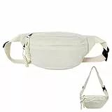 Bauchtasche Cord Damen Umhängetasche Cord mit Schultergurt Einstellbar Modische Cords Hüfttasche Freizeit Sport Hüfttaschen Cremefarben Crossbody Bag für Damen, Herren