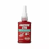 LOCTITE Schraubensicherung 270, Schraubenkleber für die dauerhafte Sicherung von Schrauben, hochfestes Schraubensicherungsmittel für Metallgewinde, Flüssigkleber für z. B. Pumpen & Getriebe, 1x50ml