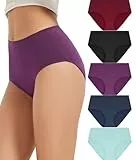 Bobelle Wear Unterhosen Damen Baumwolle Stretch, Hohe Taille Slips Damen Atmungsaktiv Panties Weich Frauen Unterwäsche 5er Pack(L,Multicolor01