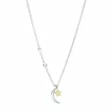Fossil Halskette Für Frauen, Gesamtlänge: 420mm + 50mm 2-Ton, Gold, Silber Cz, Sterling Silber Halskette, JFS00432998
