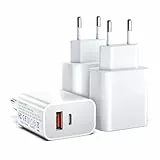 [3 Stück] USB C Ladegerät, 20W 2-Port USB Netzteil Kompatibel mit 11/12/13/SE/14/15/16 Pro Max, USBA+C PD3.0 Schnellladegerät, Ladestecker Type C Power Adapter (Ohne Ladekabel)