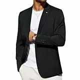 PJ PAUL JONES Sakko Herren Sportlich Modern Freizeit Blazer Slim Fit Klassischer Jackett Blazer Regular Fit (2XL, Schwarz)