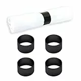 ECHTWERK Serviettenringe aus Edelstahl - 4er Set, Kreis‑Design, Black-Edition - Hochwertige Serviettenhalter für Tischdekoration, Hochzeiten & Feste, Ø 4 cm