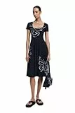 Desigual Damen Woman Knit Short Sleeve Dress, Schwarz, L EU