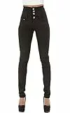 Hormtaer Damen Jeans High Waist Stretch Denim Jeanshosen für Damen Skinny Slim Fit Röhrenjeans Bleistiftjean Lässige Pant Strecken Schlank Stylische Hosen (Schwarz, XL)
