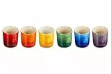 LE CREUSET Steingut-Regenbogen-Set mit 6 Cappuccino-Tassen