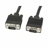 Lanberg CA-VGAC-10CC-0018-B Vga (15Pol) Stecker auf Vga (15Pol) Stecker Kabel mit Ferritenkern, 1,8m schwarz