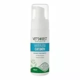 Vets Best BestBest natürliche wasserlose Katzenbad | Kein Spülen Wasserloses Trockenshampoo für Katzen, 150ml, 80111-6p, 0.2