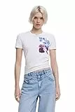 Desigual Damen 25SWTK48 T-Shirt, White, M