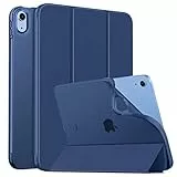 MoKo Hülle für iPad (A16) 11. Generation 11 Zoll 2025/10. Gen 10,9 Zoll 2022, iPad Hülle TPU Transluzent Matt Rückseite Cover mit Auto Schlaf/Aufwach Tablet Hüllen Schutzhülle mit Ständer, Marineblau