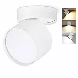 GeyouLux 3CCT LED Aufbauspot Schwenkbar Ø82×80mm Deckenspot Weiß Aufbaustrahler Flach inkl. 7W 800LM GX53 LED Leuchtmittel Aufbauleuchte Deckenleuchte Aufputz Spots 230V Rund 1 Stück