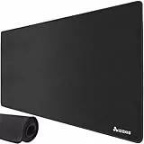 Izoxis Mauspad mit Vernähte Kanten 89 x 40 Anti-Rutsch-Gummiboden für Computer Laptop PC Wasserdicht rutschfest Schwarz 21912