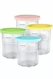 GoMaihe Behälter Kompatibel mit Ninja CREAMi Deluxe: 4er-Set Tubs Zubehör für die Ninja Creami NC501 NC500 - BPA-frei Spülmaschinenfest
