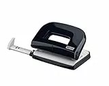 Novus E 210 Locher (10 Blatt Lochleistung, mit Anschlagschiene, für Haushalt und Heimbüro) schwarz glänzend