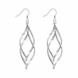 Vogem Doppelt Gedrehte Tropfen Silberne Ohrringe Dünn für Damen Geometrische Zarte Ohrhänger Schmuck Geschenk für Damen