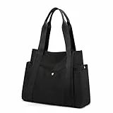 JIANLINST Damen Handtasche Shopper Multi-Pocket Tote Handtasche Henkeltasche Lässige Schultertasche Schwarz