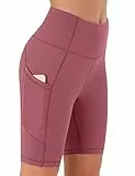 Persit Kurze Sporthose Damen, High Waist Radlerhose Sport Shorts Sommer Laufhose DustyRose M