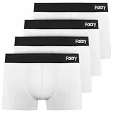 FALARY Boxershorts Herren Männer Unterhosen Men Retroshorts Unterwäsche Underwear Boxer Trunk Baumwolle Ohne Kratzenden Zettel 4er Pack Weiß L