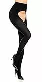 GLAMORY Damen Glamory Ouvert Strumpfhose, Schwarz, 4XL Große Größen EU