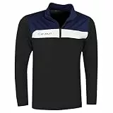 Stuburt, Herren-Golfjacke Evolve Extreme, Halb-Reißverschluss, mittlere Schicht, Thermo- und Atmungsaktiv, Größe XL, schwarz, SBTOP1122