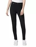 HUE Damen Ultraweiche Denim-Leggings mit Hoher Taille Strumpfwaren, Schwarz, S