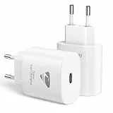 Aioneus USB C Ladegerät, 2 Pack 25W USB C Adapter, Handy ladegeräte iPhone ladestecker PD 3.0, Schnellladegerät Netzteil für iPhone 17/16/15/14/13/12/11 Pro Max, Samsung Galaxy S24 S23 S22, iPad