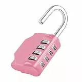 ZHEGE Zahlenschloss 4 Stellig, Vorhänge Vorhängeschloss mit Zahlencode für Fitnessstudio, Spindschloss, Vorhangschloss Ziffern Wetterfest für Tür, Gartenzäunen (Rosa)